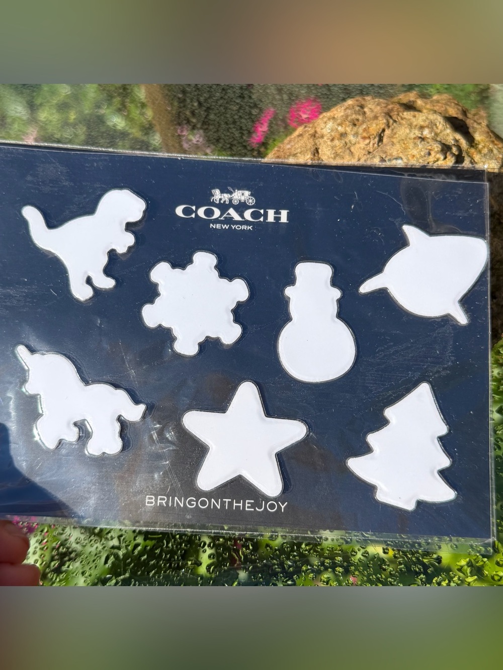 Coach Colorful Sticker Set 7 Pcs Shark Dinosaur Unicorn Snowman Star Christmas - Picture 5 of 7
